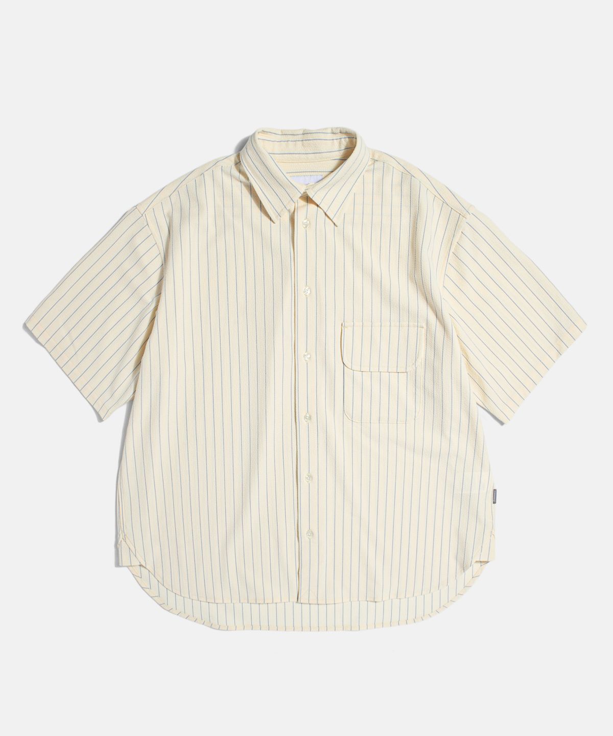 에스피오나지(ESPIONAGE) Seersucker Flap Pocket S/S Shirt Cream