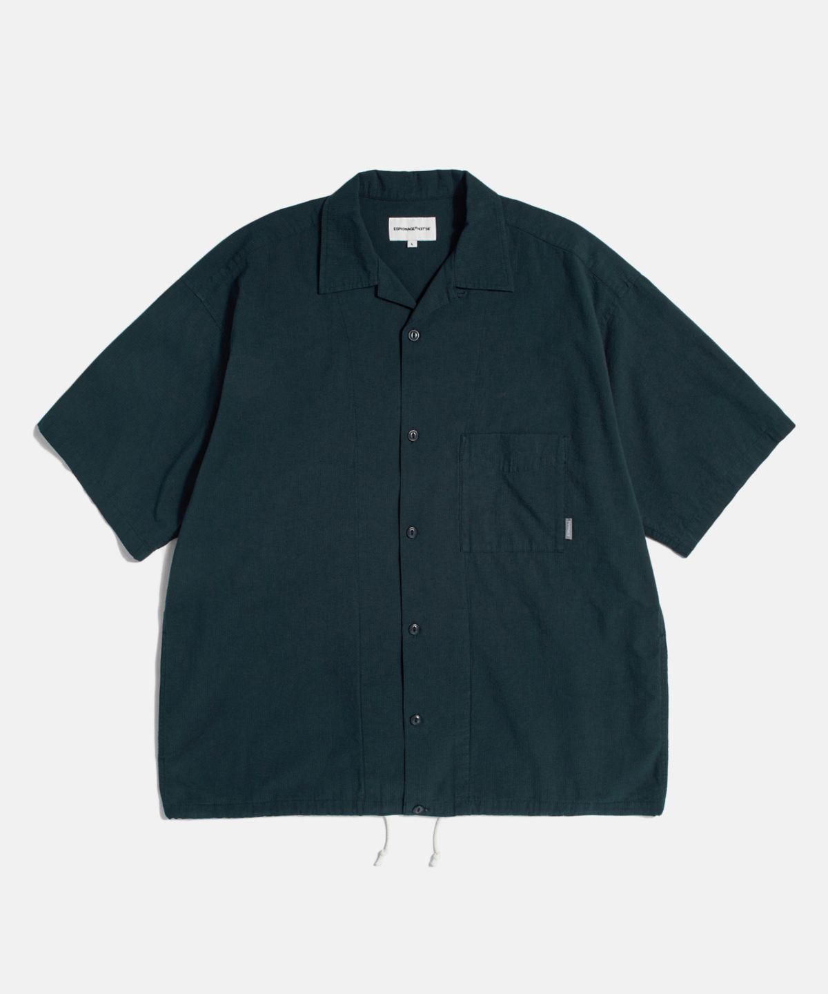 에스피오나지(ESPIONAGE) Cotton Seersucker S/S Outer Shirt Navy