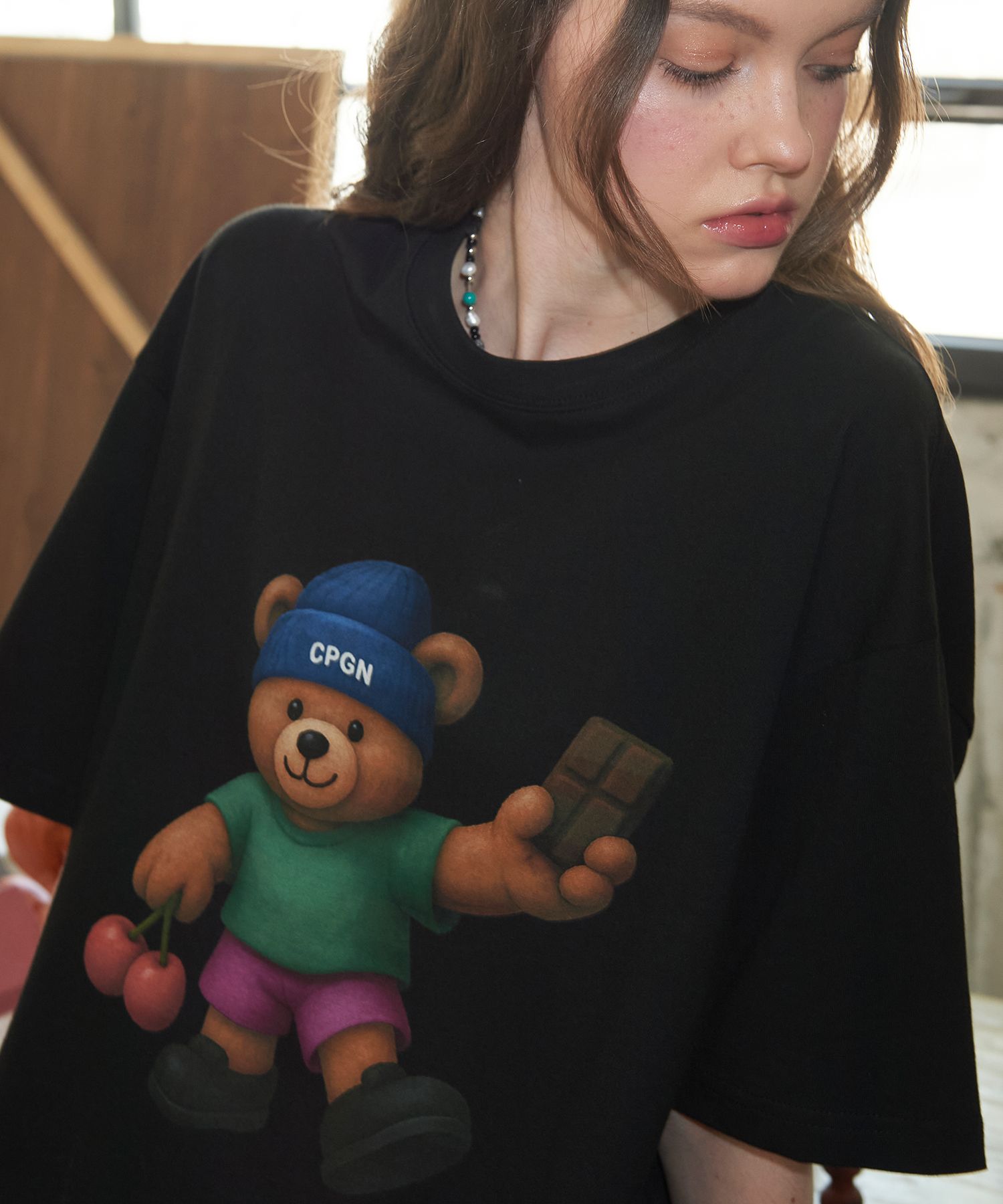【CPGN STUDIO】24SS★ DTP Cherry Cake Short Sleeve Tee MUSINSA | CPGN STUDIO DTP Cherry Bear Short Sleeve T-shirt Black