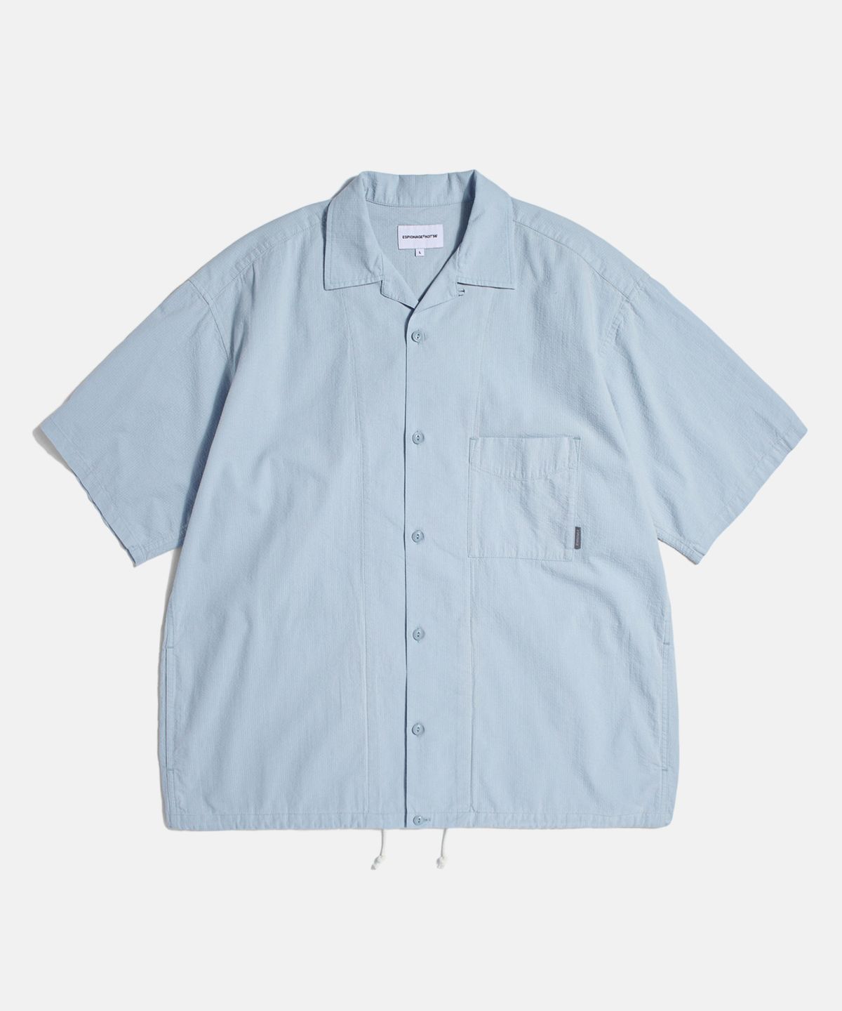 에스피오나지(ESPIONAGE) Cotton Seersucker S/S Outer Shirt Light Blue