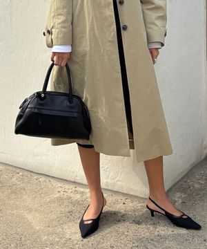 TWO ZIPPER TOTE BAG(BLACK PEPPER)