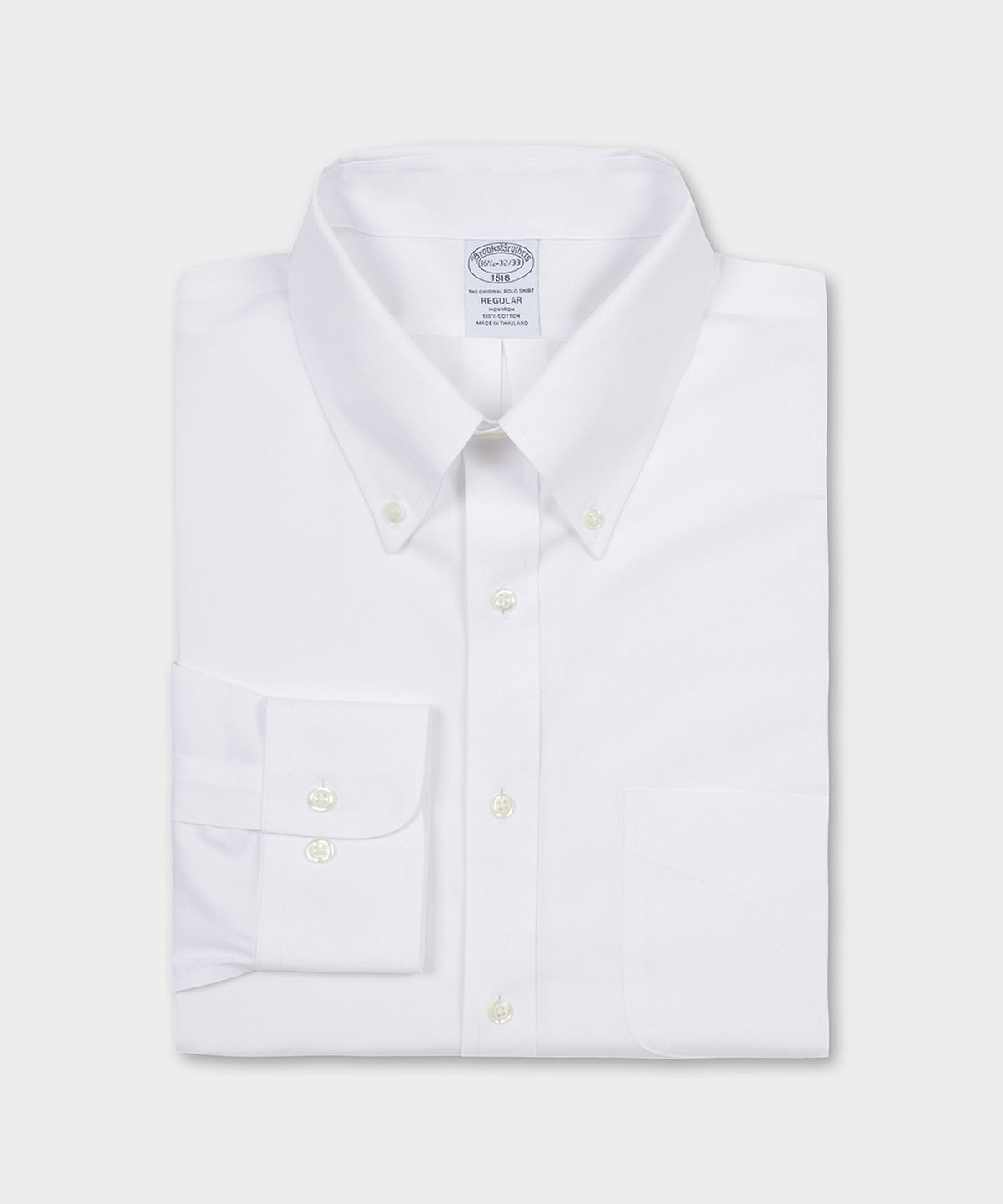 브룩스 브라더스(BROOKS BROTHERS) 레귤러핏 논아이론 폴로버튼다운 핀포인트 드레스셔츠 (화이트) (BBTSMF9832A)