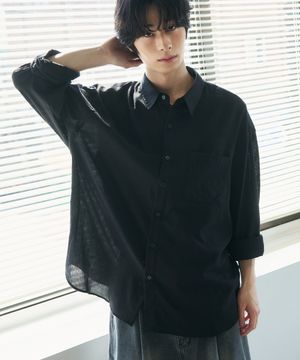 시어 브리즈 스트라이프 셔츠 [블랙]