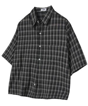 더시티 체크 반팔셔츠 (차콜블랙)