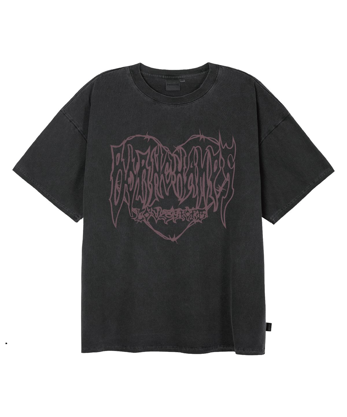 본챔스(BORN CHAMPS) [4 COLORS] THORNED HEARTS 오버핏 피그먼트 반팔티셔츠 B25ST74