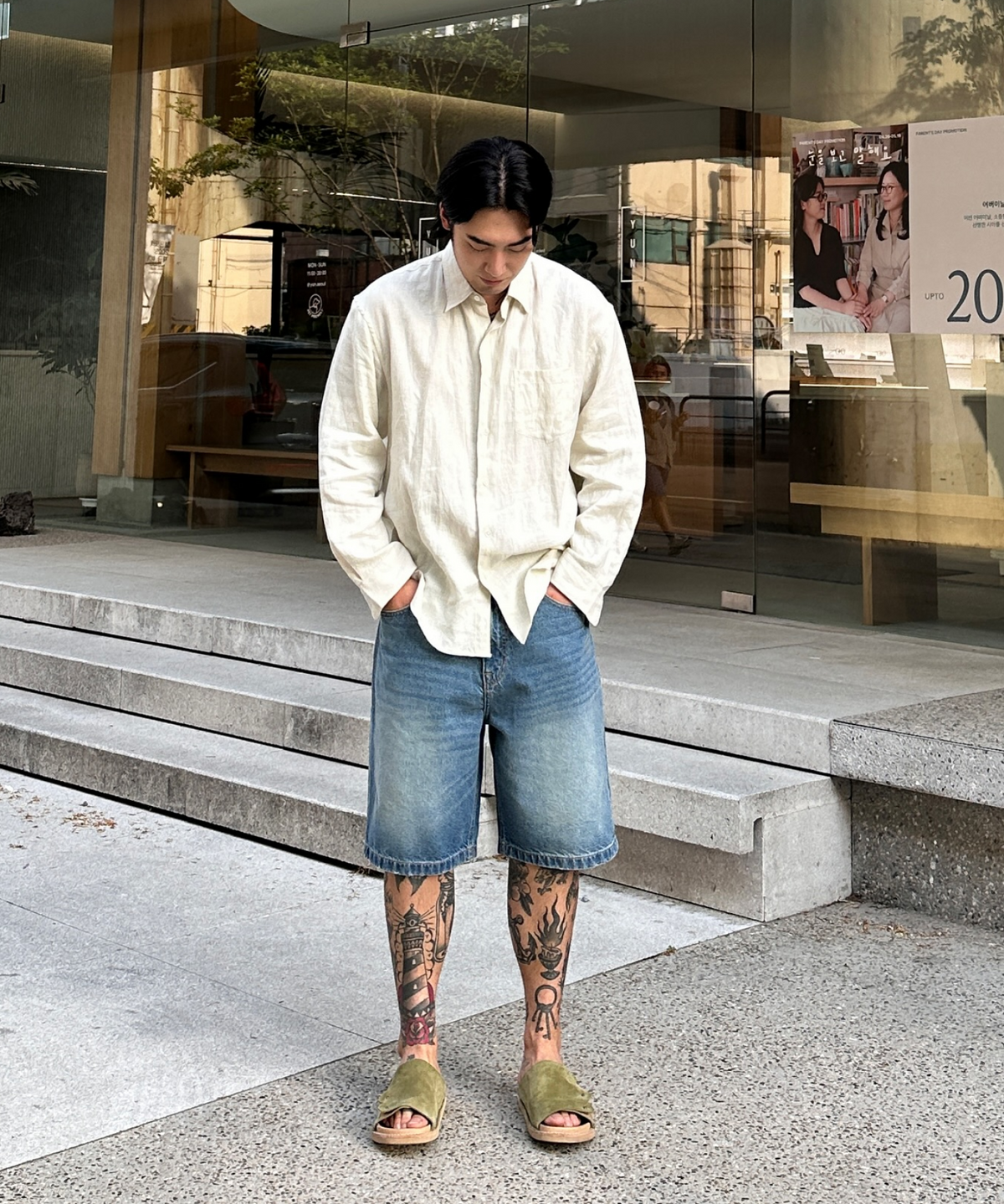 스파오(SPAO) [시티코지] 데님 버뮤다 쇼츠_SPTNF38C01