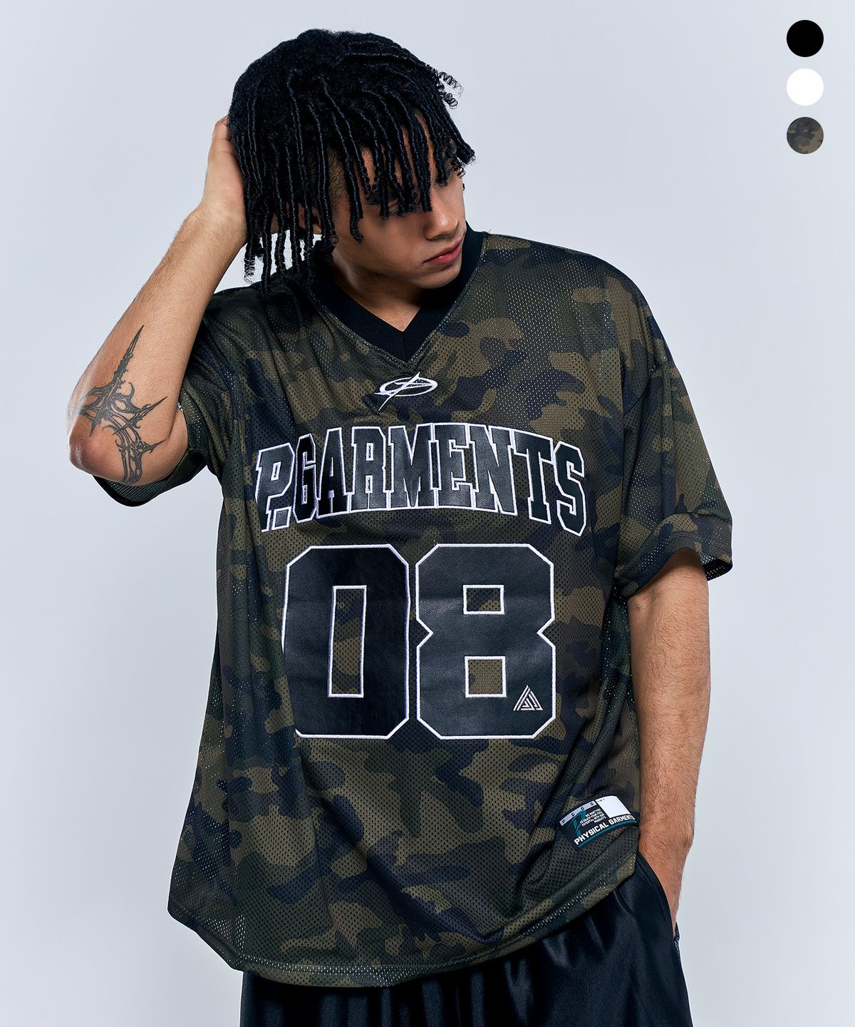 피지컬가먼츠(PHYSICAL GARMENTS) P2535 브이넥 메쉬 반팔 [3COLOR]