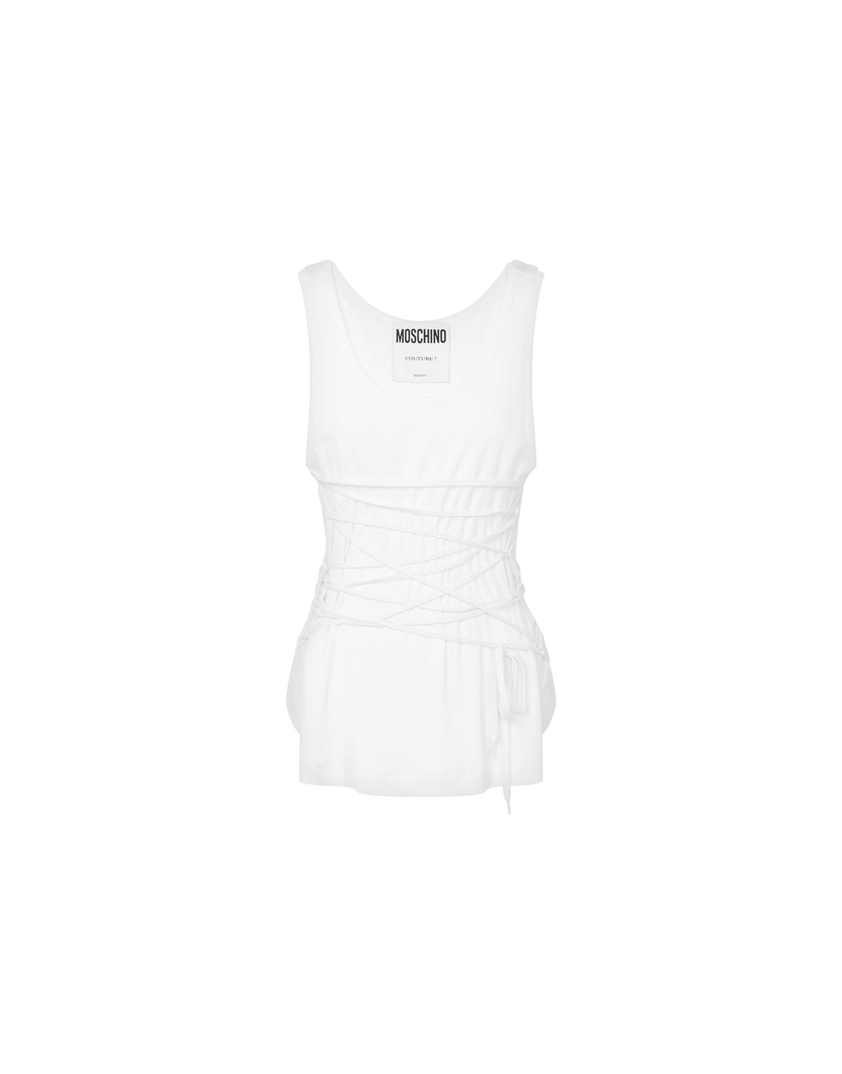 모스키노(MOSCHINO) PIECE OF SHEET 스트레치 코튼 립 탑