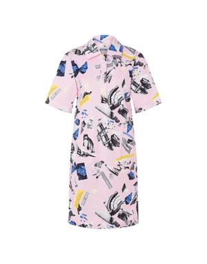 진스 스트레치 코튼 펑크 프린트 드레스