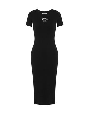 진스 리브드 스트레치 코튼 드레스