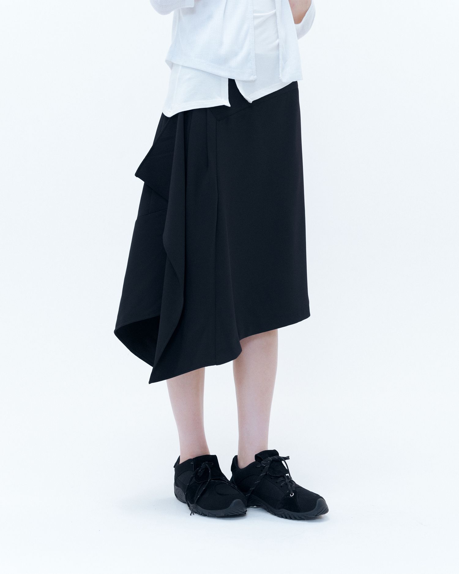 ★ MISEKI SEOUL★ Side bow pleats midi skirt BLACK MSK251SK MUSINSA | MISEKI SEOUL Side pleats gathered midi skirt BLACK