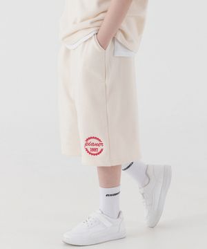 클래시 로고 자수 버뮤다팬츠 (크림)