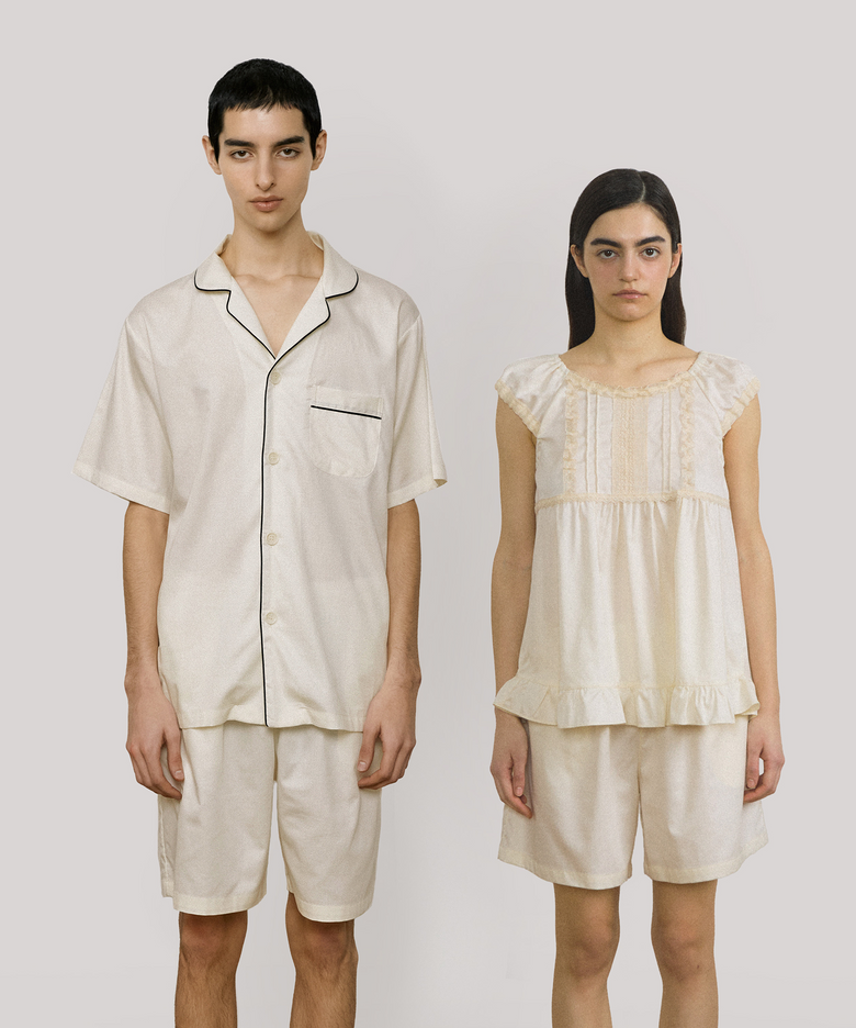 (couple) Classic Cotton Short Pajama Set + Two piece 009