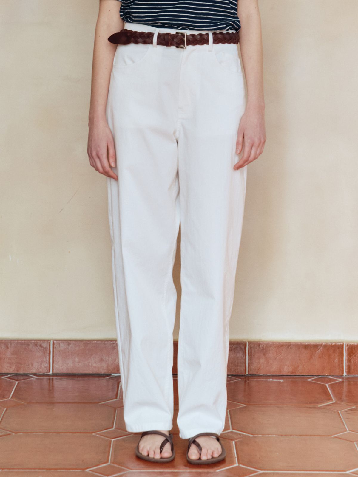시엔느(SIENNE) Figaro Cotton Pants (White)