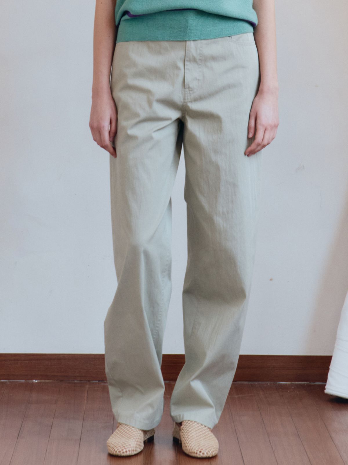 시엔느(SIENNE) Figaro Cotton Pants (Khaki)
