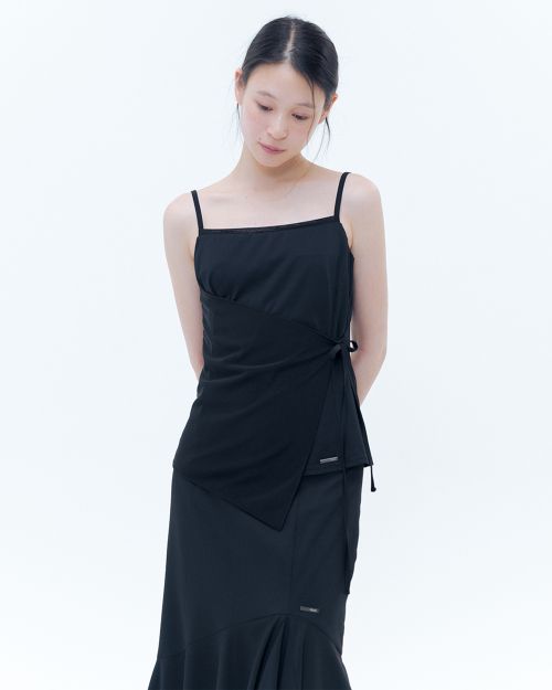 미세키서울(MISEKI SEOUL) Shirring ruffle midi skirt BLACK - 사이즈