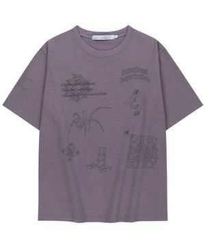 두들  반팔 티셔츠 [그레이쉬퍼플]