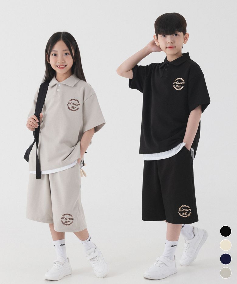 [SET] 클래시 로고 카라 반팔&버뮤다팬츠 셋업 (4color)