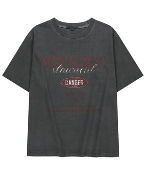 피그먼트 데인저 사인 반팔티셔츠 [차콜]