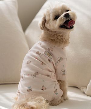 강아지 테디 항균 올인원 핑크