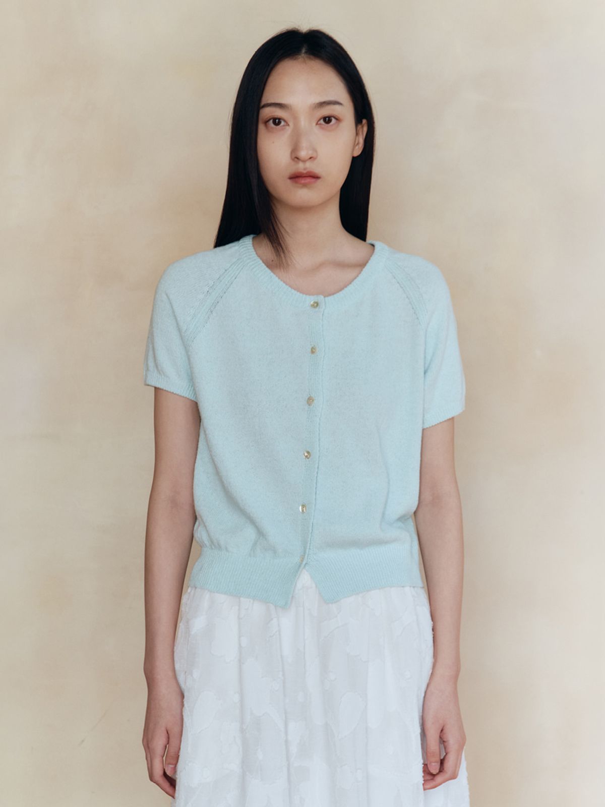 시엔느(SIENNE) Aki Linen Cardigan (Sky Blue)