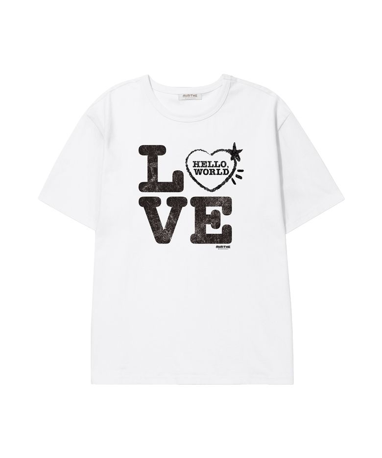 디어 월드 LOVE 티셔츠_화이트