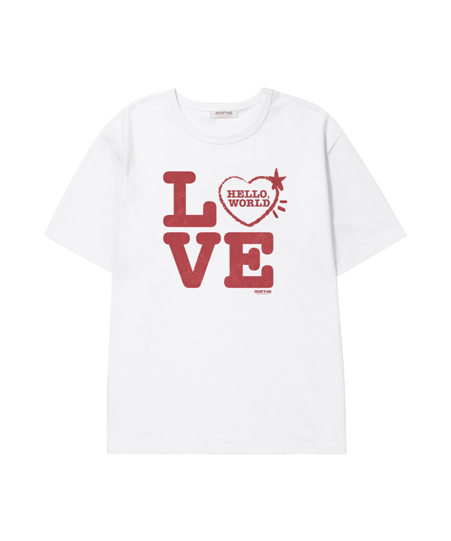 Tシャツ・カットソー [MIM the wardrobe] Dear World LOVE T-shirt ( 3 COLOR) MUSINSA公式 | MIMTHEWARDROBE DEAR WORLD LOVE T-SHIRT_WHITE/RED