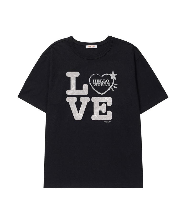 디어 월드 LOVE 티셔츠_블랙
