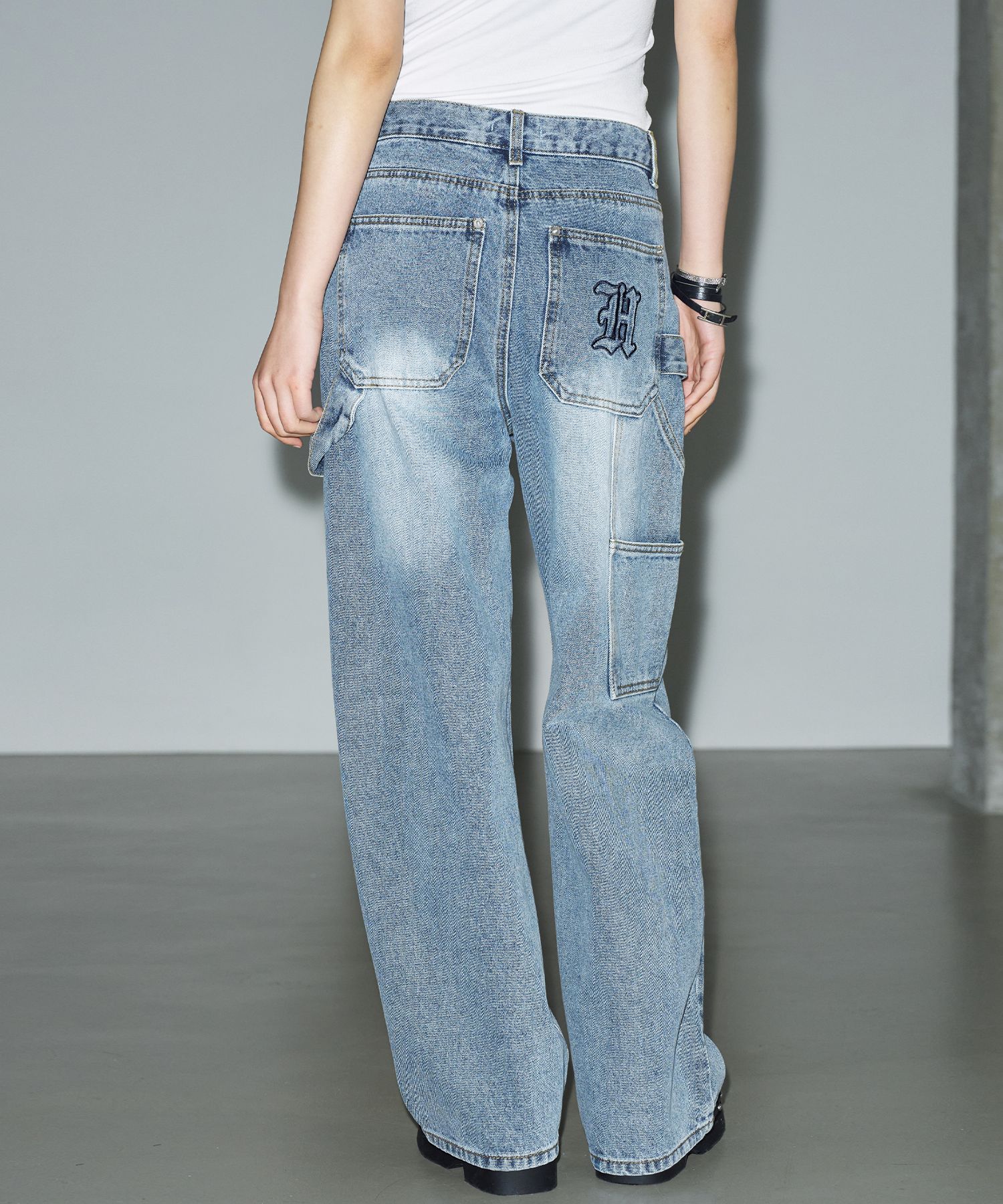 MUSINSA公式 | HELENE PARIS Bohemian Carpenter Wide Pants