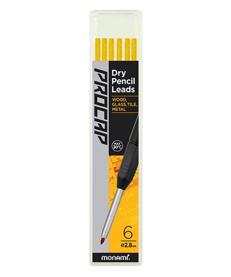 프로캡 드라이펜슬마카 리필심 (옐로) /PROCAP-dry pencil marker_refill leads (yellow:6pcs) 1타(12개입)