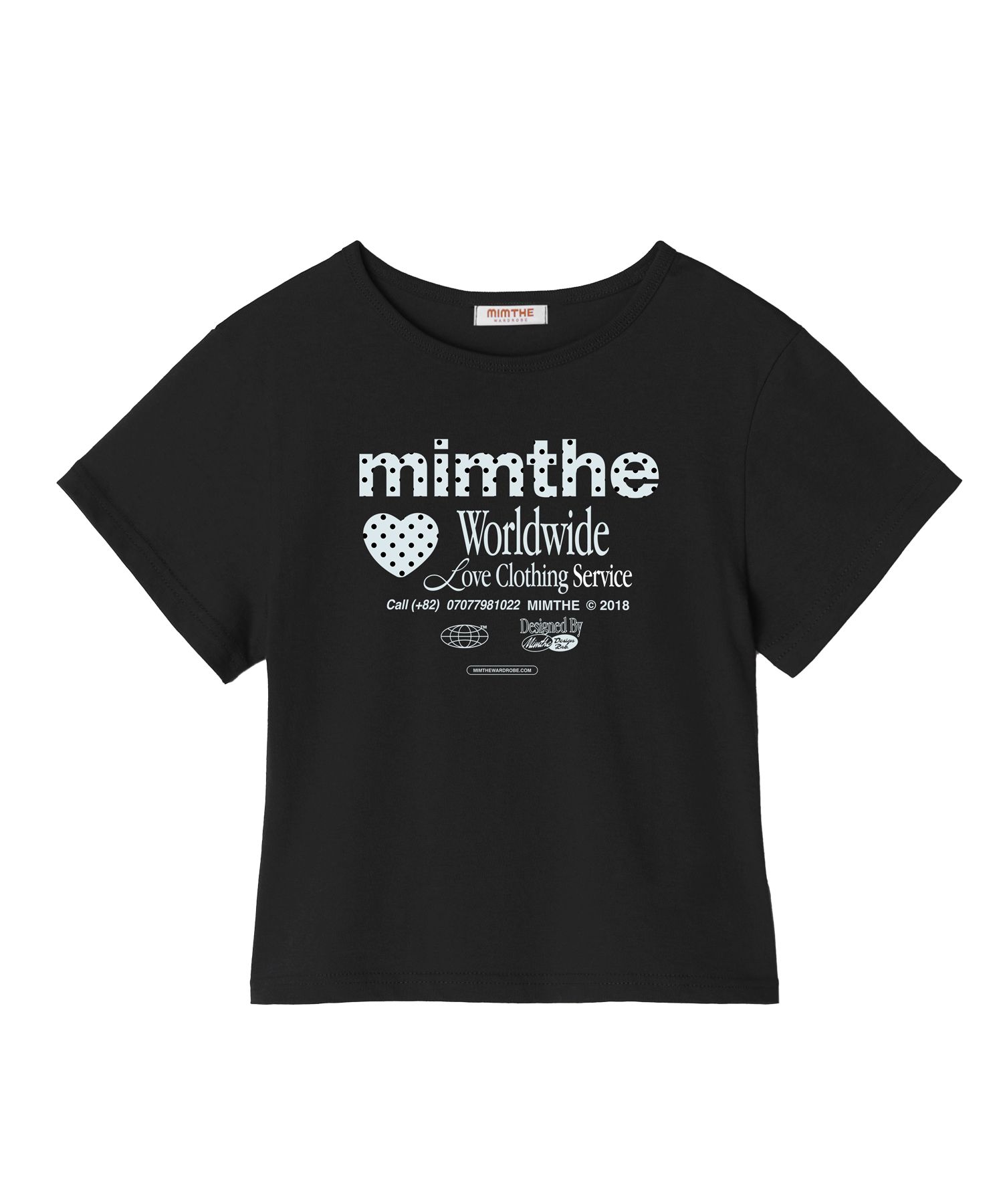 ★MIM the wardrobe★ Mimder Dot Crop T-Shirt Black MW251HT14 MUSINSA | MIMTHEWARDROBE Mimder Dot Crop T-Shirt_Black