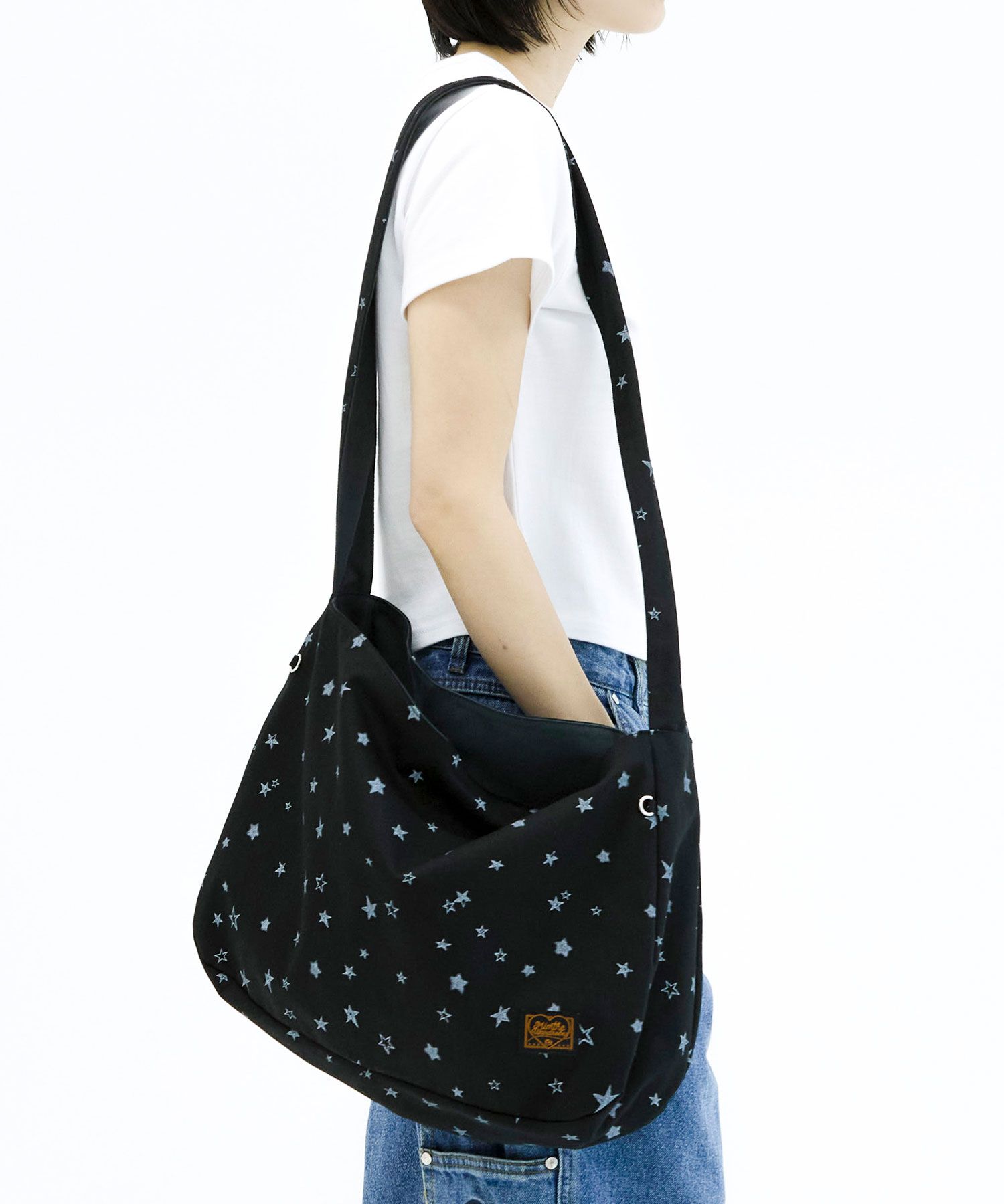 ★MIM the wardrobe★ Star Print Reversible Bag Black Charcoa MUSINSA | MIMTHEWARDROBE Star Print Reversible Bag_ Black