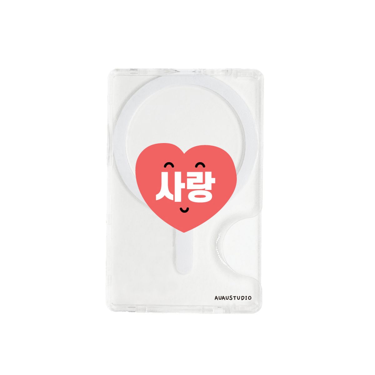 아우아우스튜디오(AUAUSTUDIO) 사랑 맥세이프 카드지갑 투명 카드팩