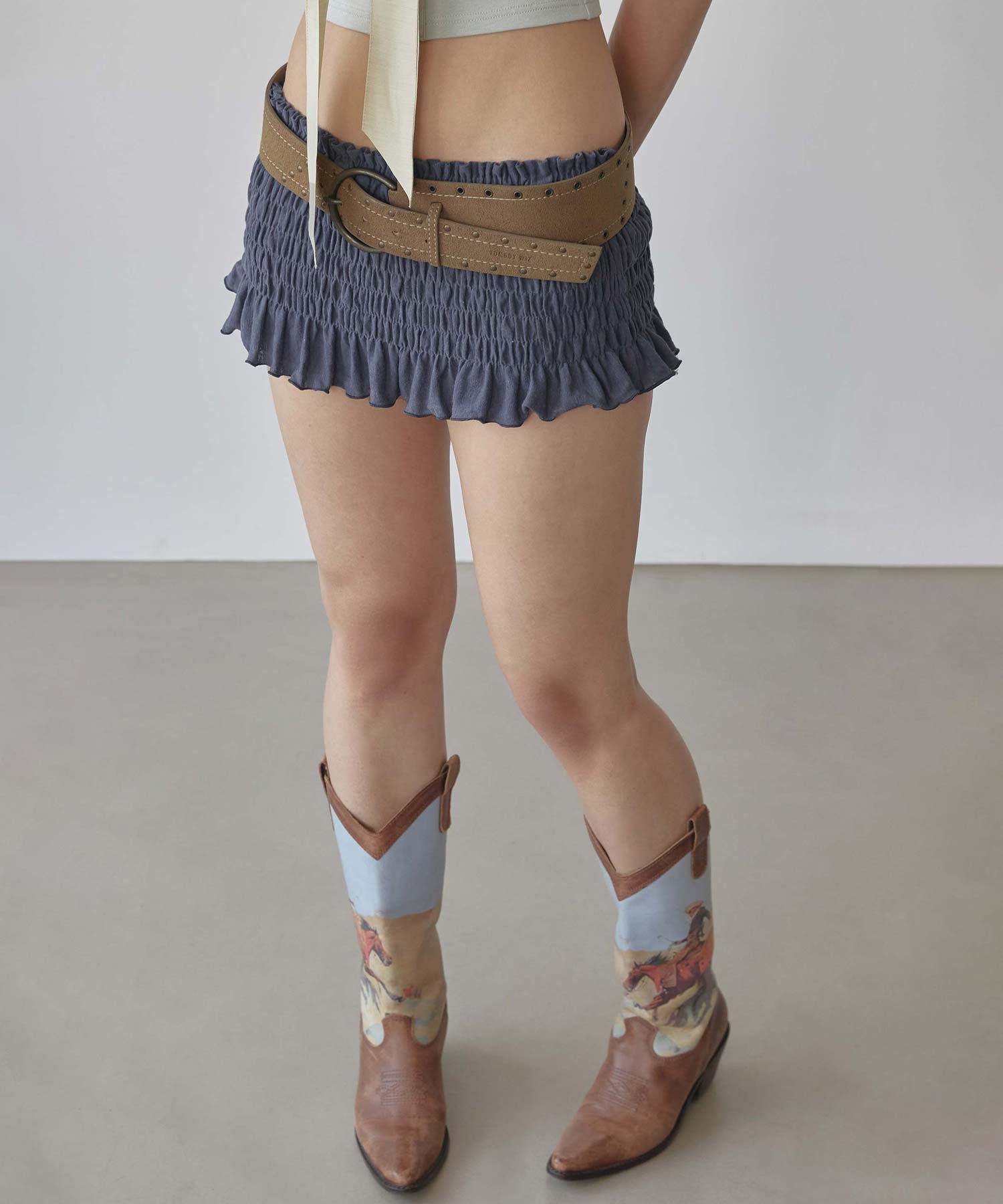 ★SCULPTOR★ Crinkle Volumer Skort Dusty Navy SC25S455NA Crinkle Volumer Skort Dusty Navy – Sculptor