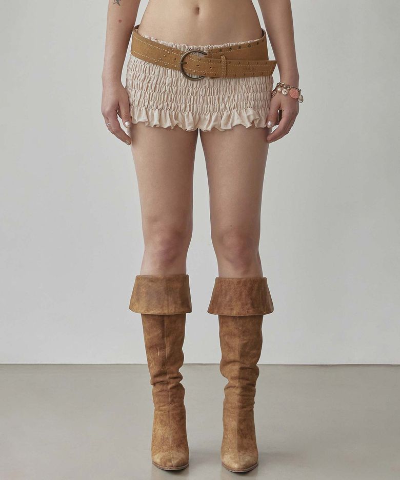 Crinkle Volumer Skort Dusty Beige