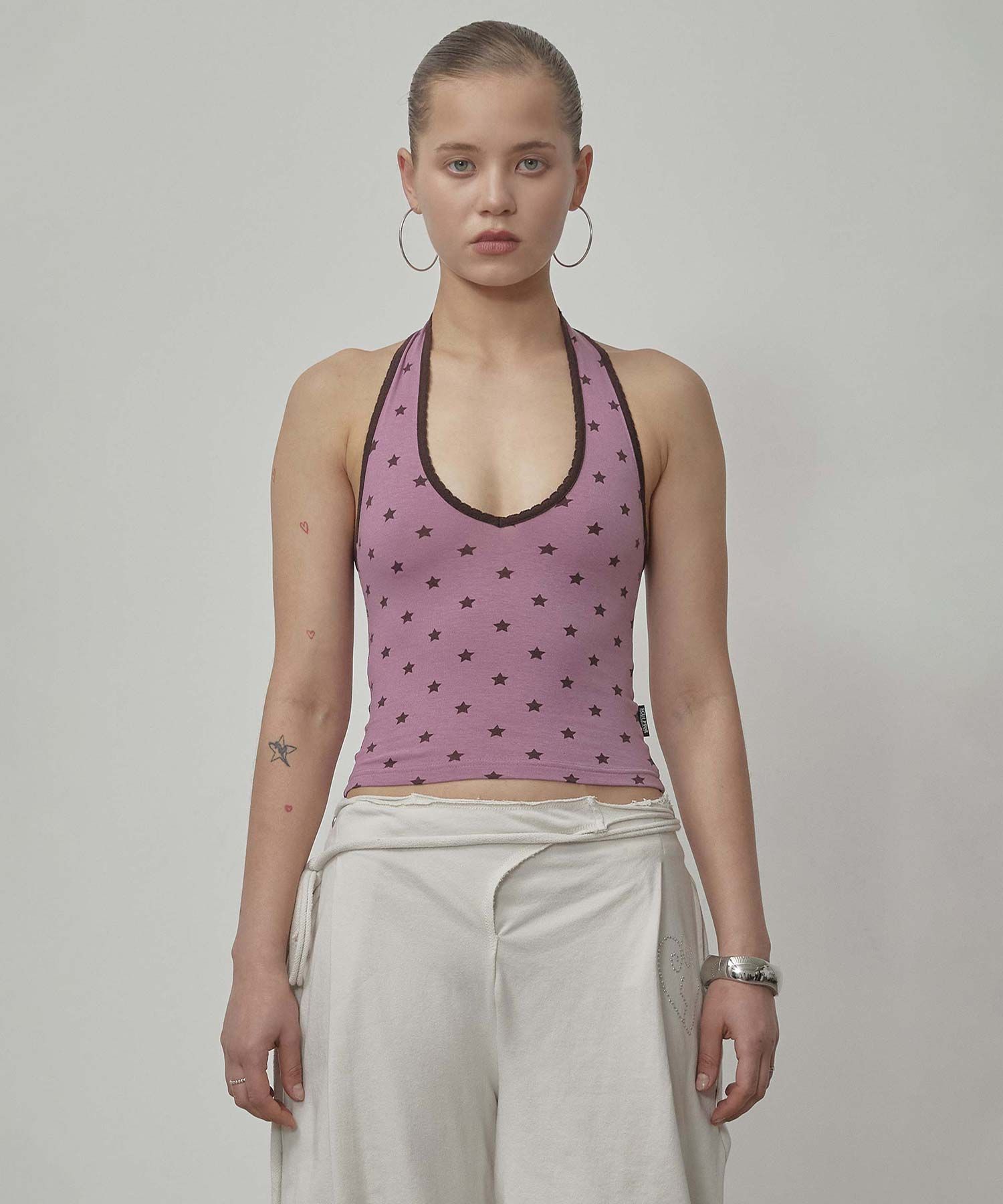 ★SCULPTOR★ Star Halter Top Plum Pink SC25S280PK Star Halter Top Plum Pink – Sculptor