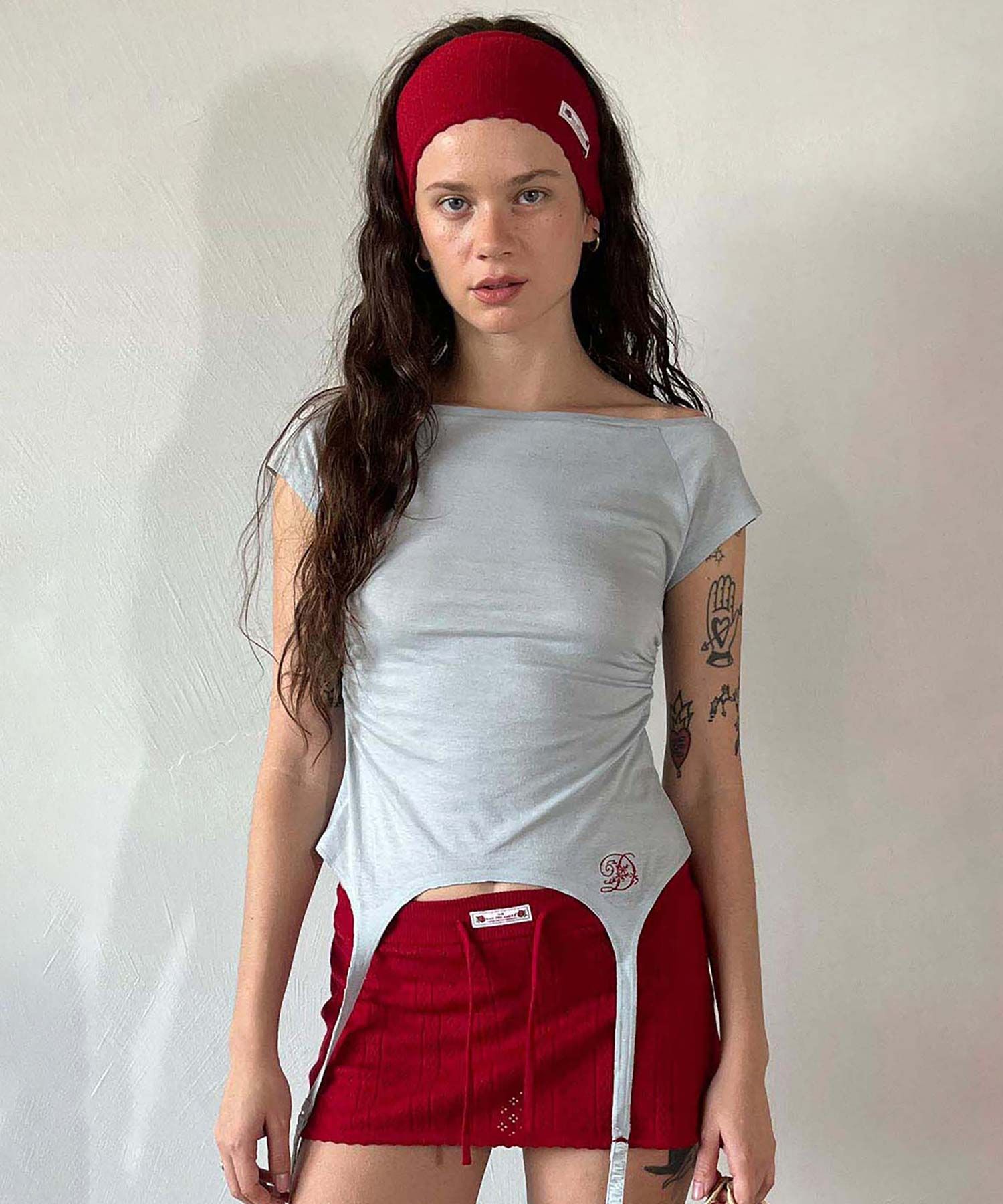 ★SCULPTOR★ Garter Belt Tee Baby Blue SC25S215BL MUSINSA | SCULPTOR Garter Belt Tee Baby Blue