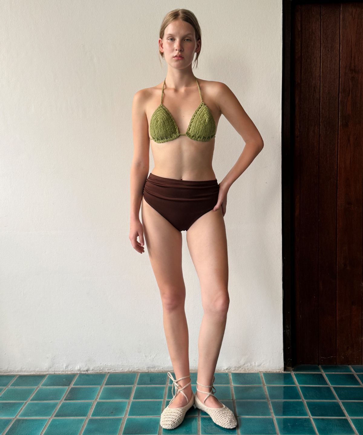 시눈(SINOON) Shirring Bikini Brief (Brown)