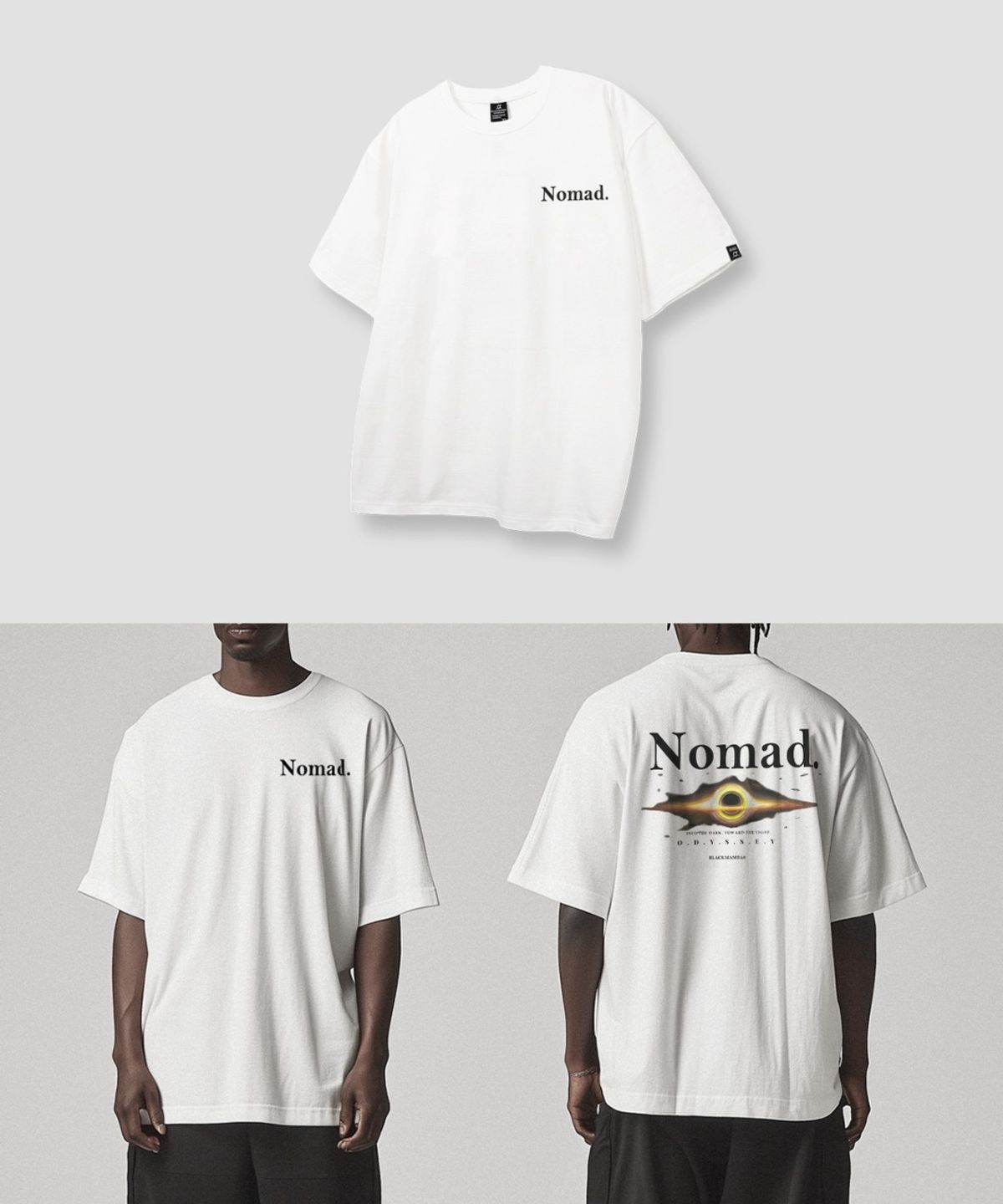 블랙맘바(BLACKMAMBA) [M~3XL] 노마드 반팔티셔츠 (화이트)