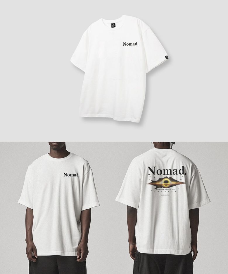 [M~3XL] 노마드 반팔티셔츠 (화이트)