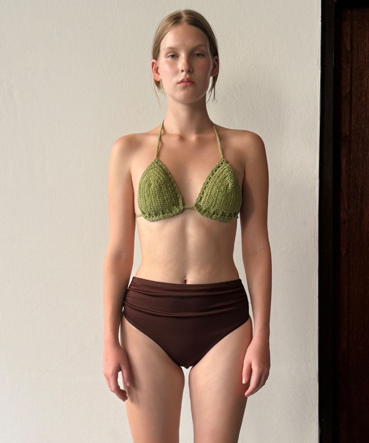 시눈(SINOON) Hand Made Knit Bikini  Top (Green)