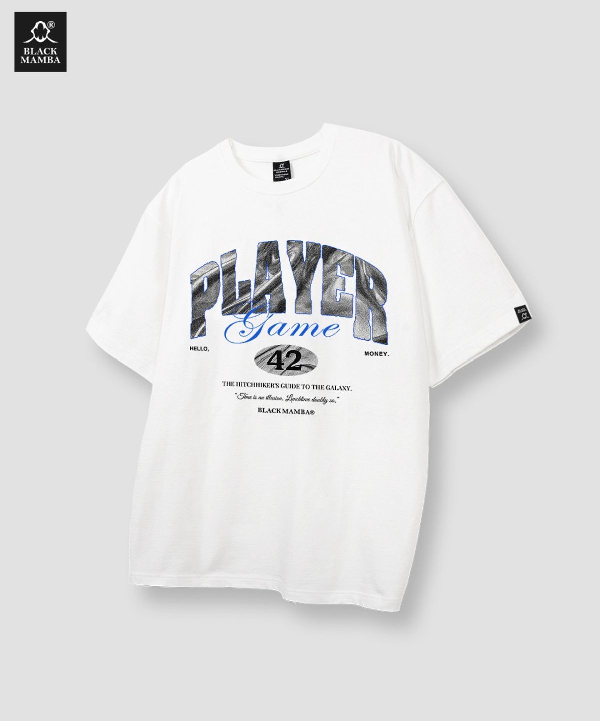 블랙맘바(BLACKMAMBA) [M~3XL] 플레이어 반팔티셔츠 (화이트)