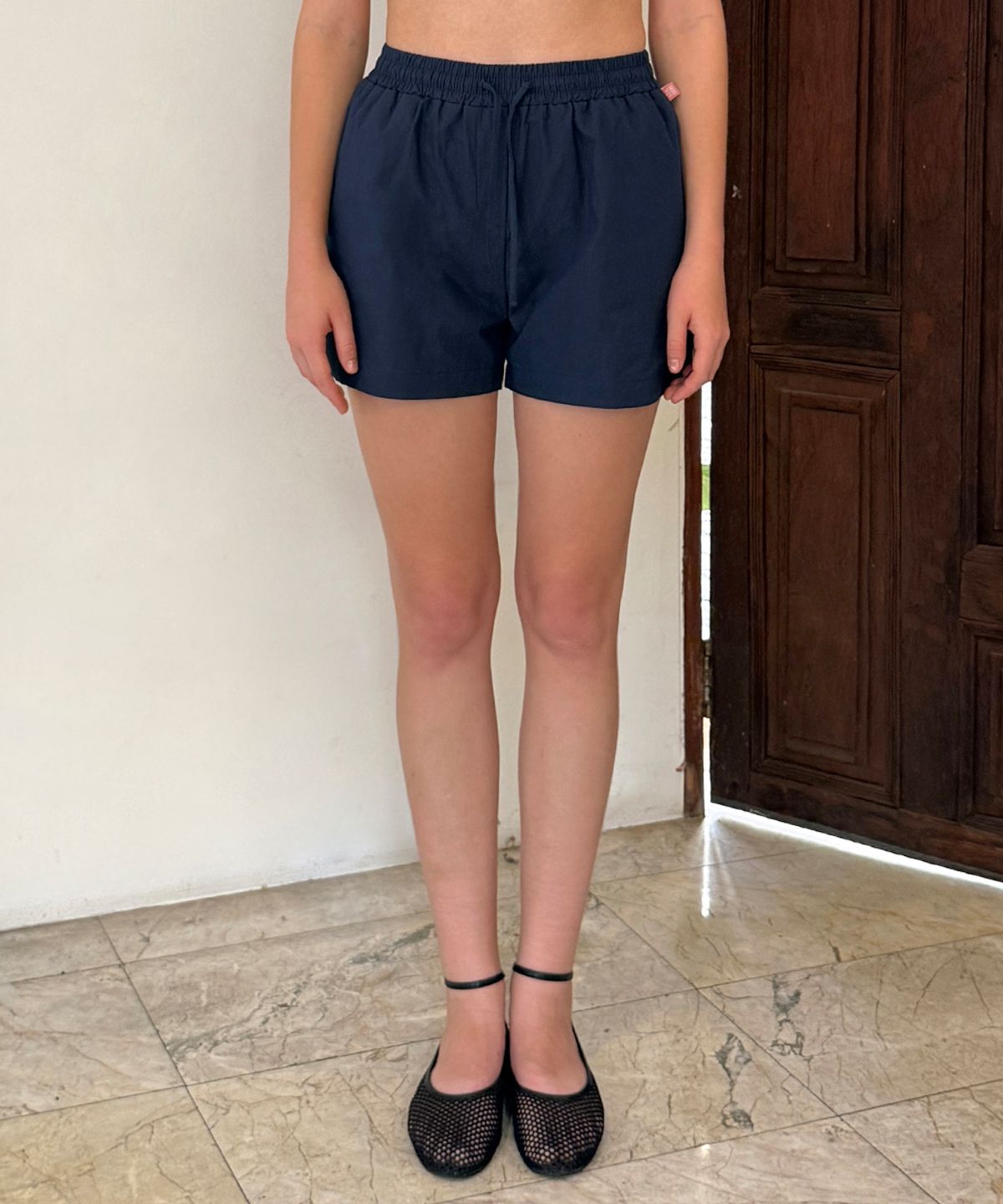 시눈(SINOON) Basic Point Label Shorts (Navy)
