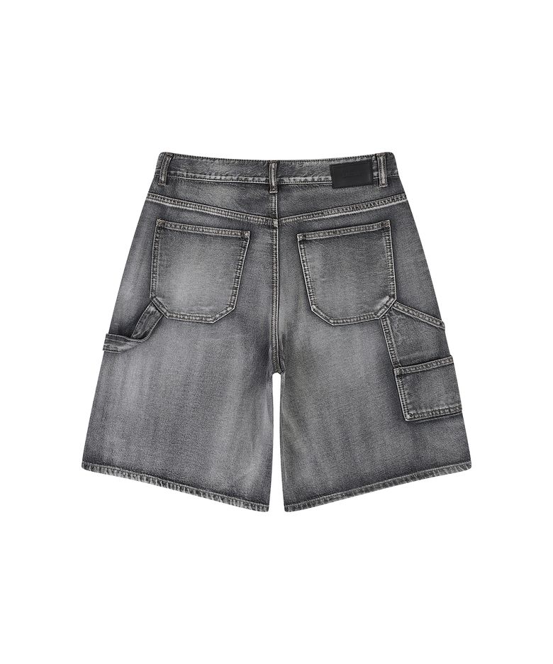 카펜터 브러쉬 워싱 데님 버뮤다 팬츠 (GREY)