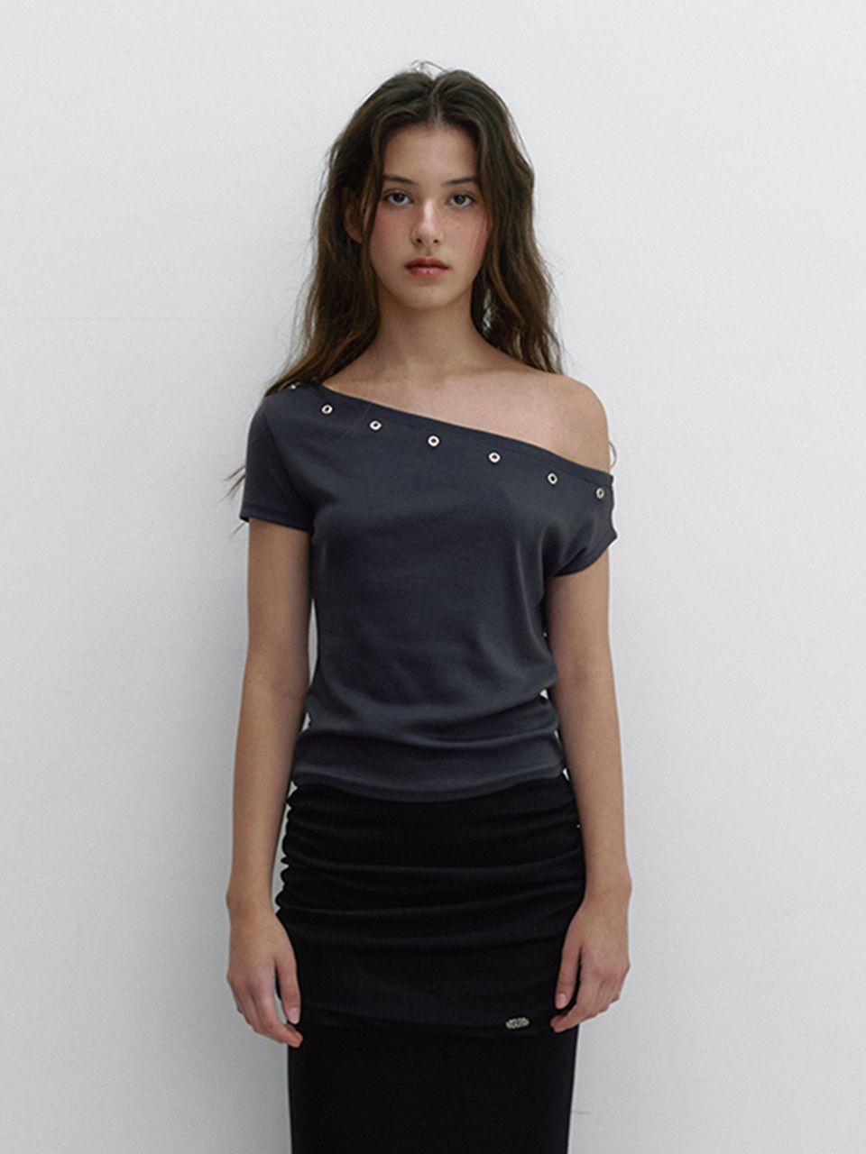 ASURA ■ EYELET ONE SHOULDER T MUSINSA | ASURA EYELET ONE SHOULDER T (NAVY)