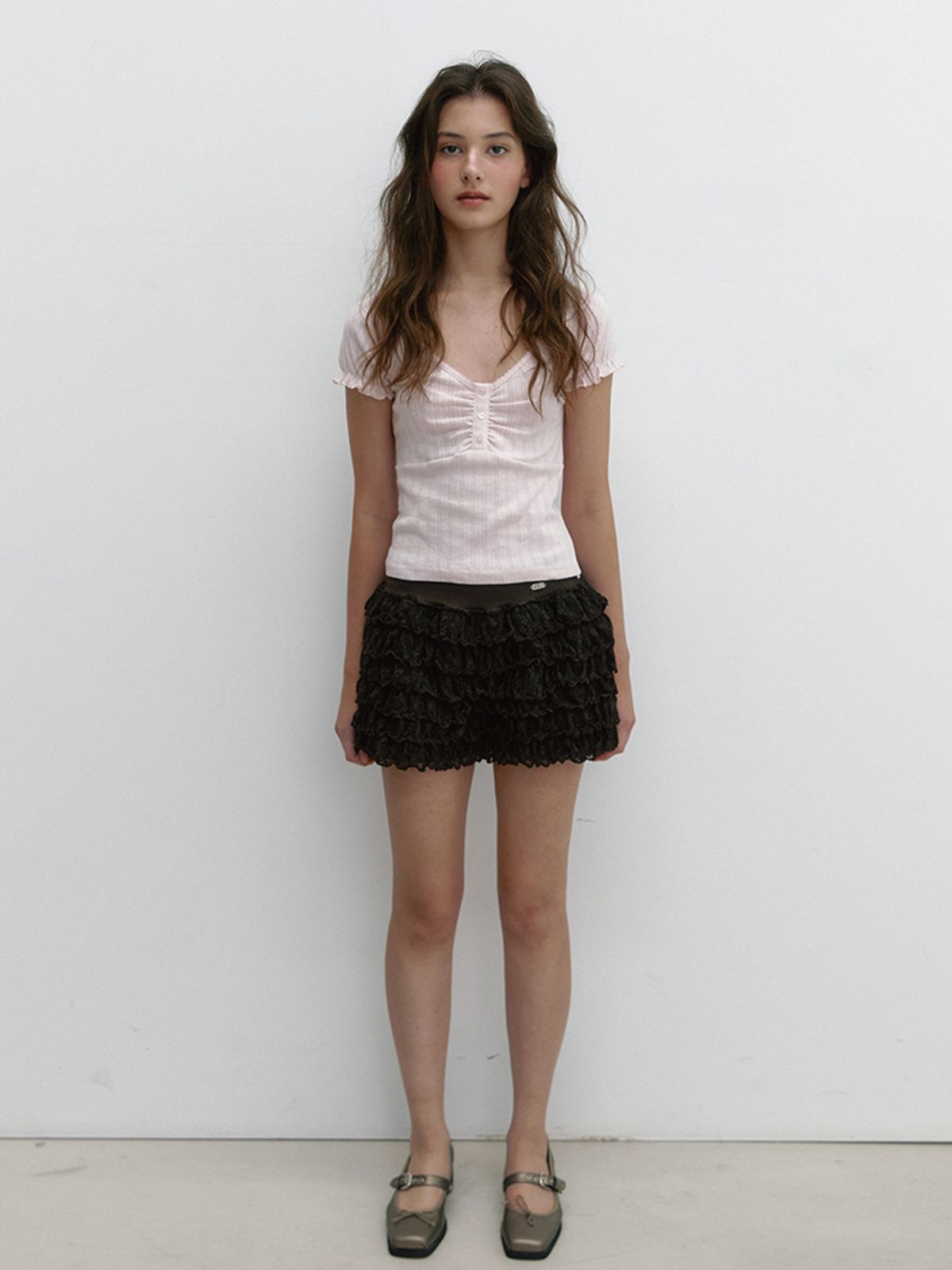 아수라(ASURA) TIER CANCAN SHORTS (BROWN)