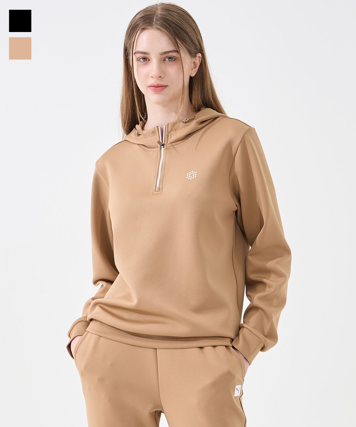 푸마 골프(PUMA GOLF) 반집업 후드티 여성 2color