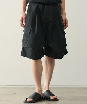 카고 버뮤다 와이드 코튼 팬츠 [블랙]