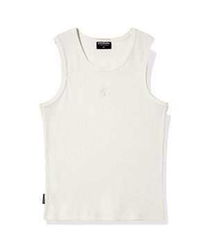 헤비 골지 머슬핏 슬리브리스 나시 (아이보리)