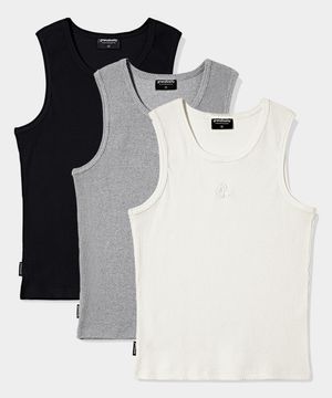 [2PACK] 헤비 골지 머슬핏 슬리브리스 나시 (3컬러)